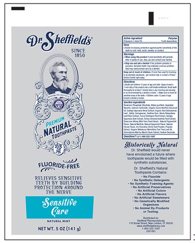 Dr Sheffield Certified Natural Toothpaste Sensitive Tube.jpg Principal Primary Panel Tube 5.0 oz - Dr Sheffield Certified Natural Toothpaste Sensitive Tube